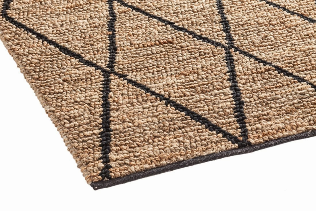 Livia Diamond Pattern Natural Jute and Cotton Rug *NO RETURNS UNLESS FAULTY
