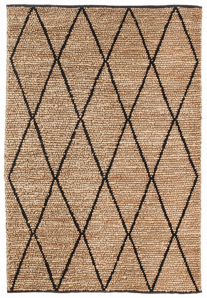Livia Diamond Pattern Natural Jute and Cotton Rug *NO RETURNS UNLESS FAULTYmodern color block patchwork rug
