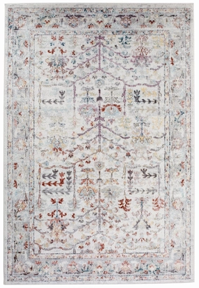 Livvie Blue and Orange Multi-Colour Distressed Rugmodern color block patchwork rug