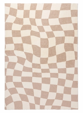 Logan Beige and Ivory Abstract Checkered Washable Rugmodern color block patchwork rug