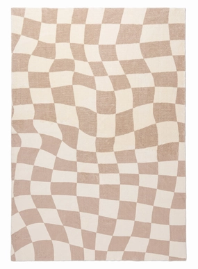 Logan Beige and Ivory Abstract Checkered Washable Rugmodern color block patchwork rug