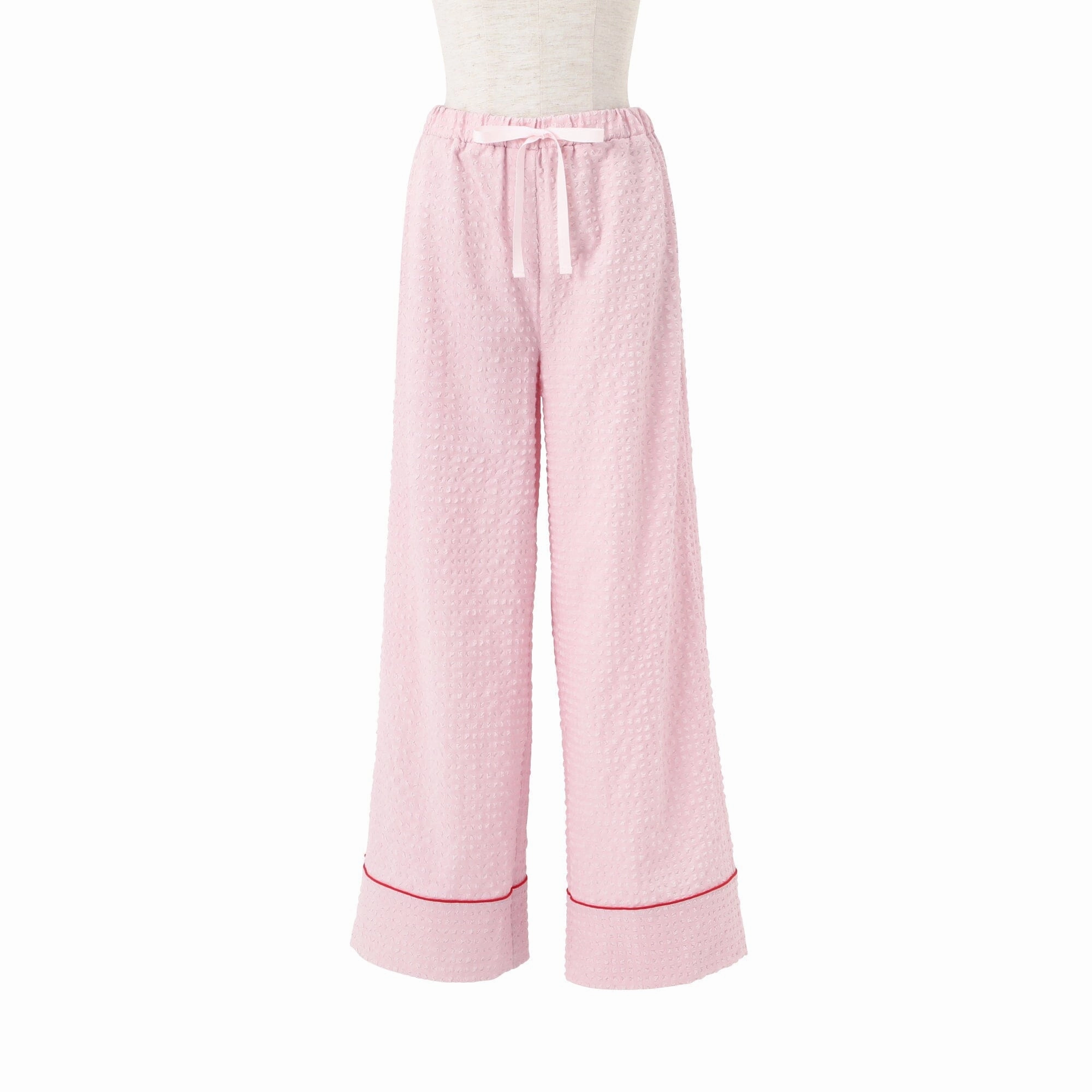 Logo Check Jacquard Pajamas With Embroidery Pink