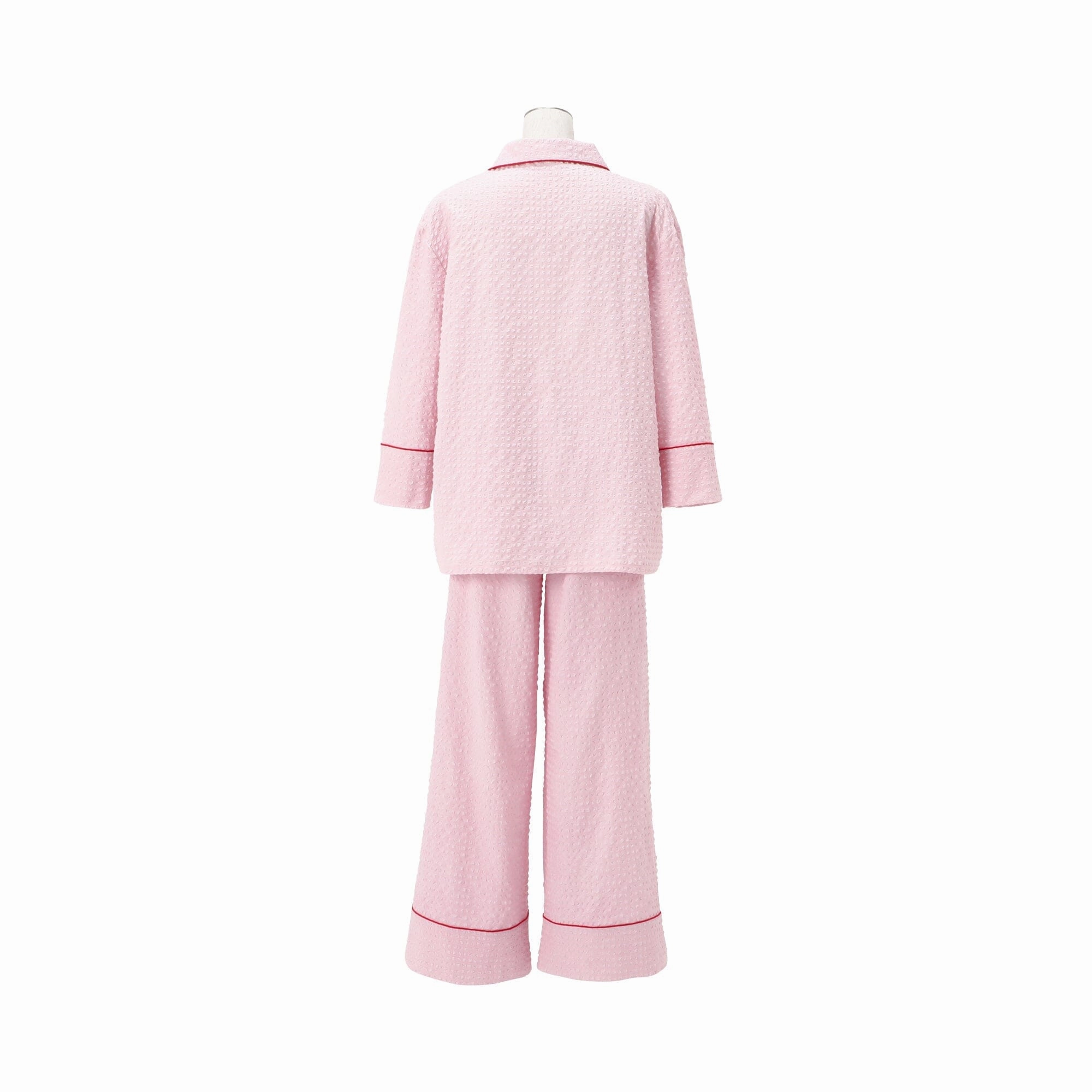 Logo Check Jacquard Pajamas With Embroidery Pink