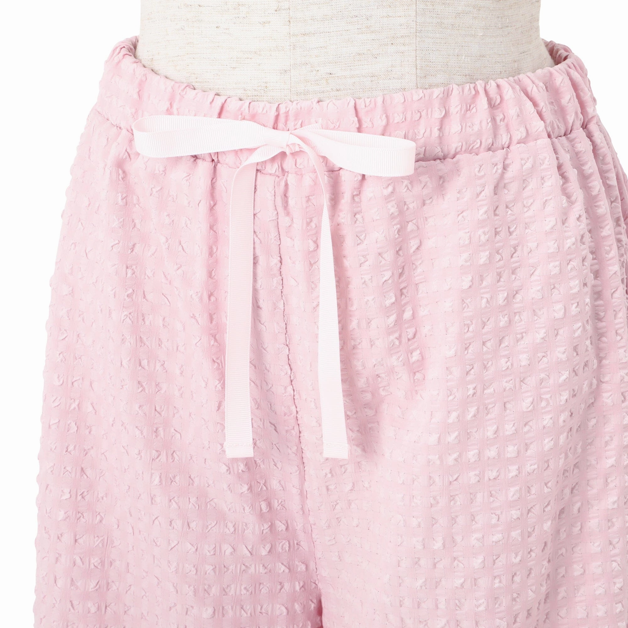 Logo Check Jacquard Pajamas With Embroidery Pink