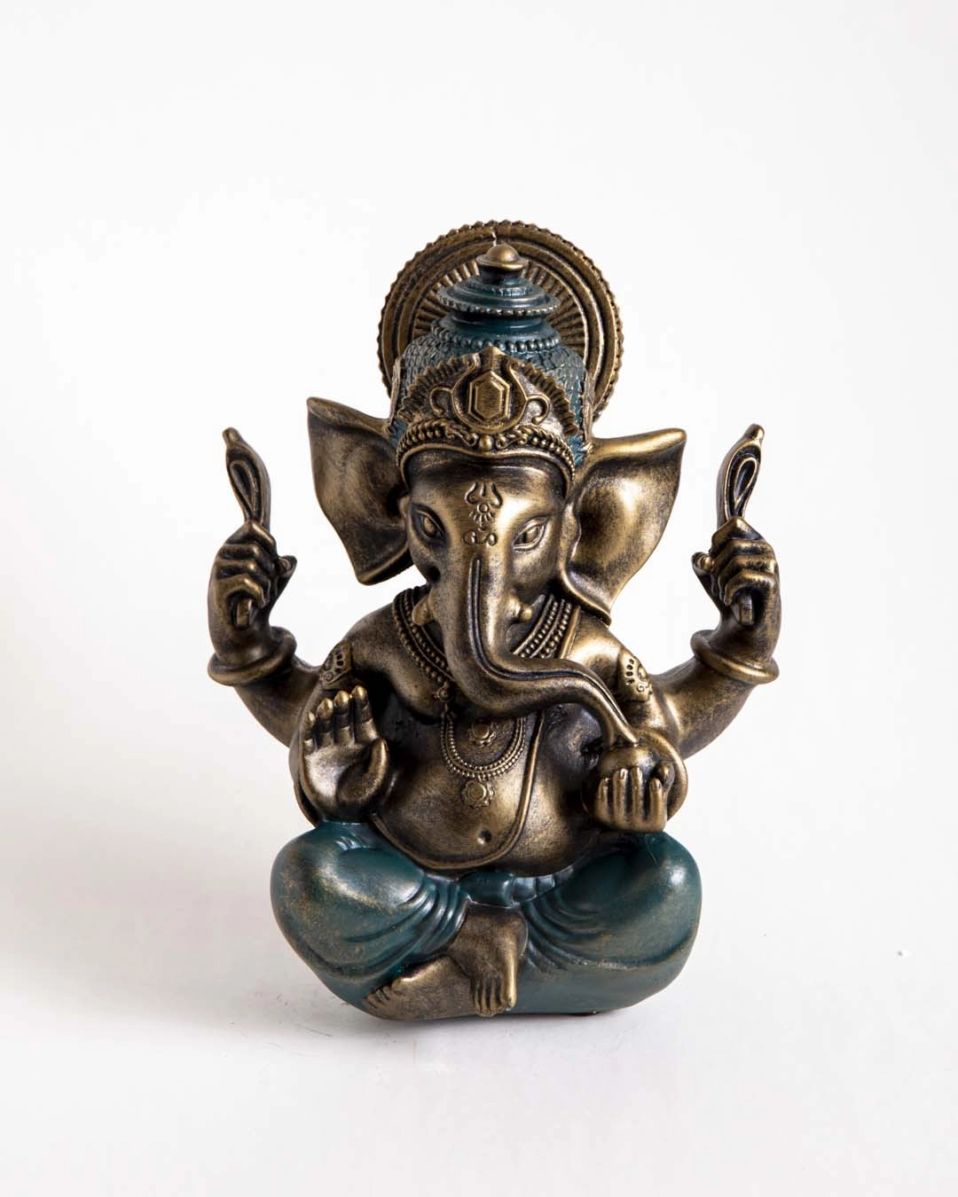 Lord Ganesha Sitting Statue - Black & Green
