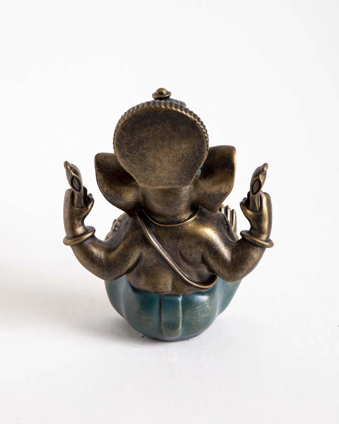Lord Ganesha Sitting Statue - Black & Green