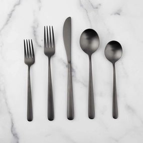Lorenn Black Satin 20 Piece Flatware Seteco-friendly bamboo fiber tableware set 
