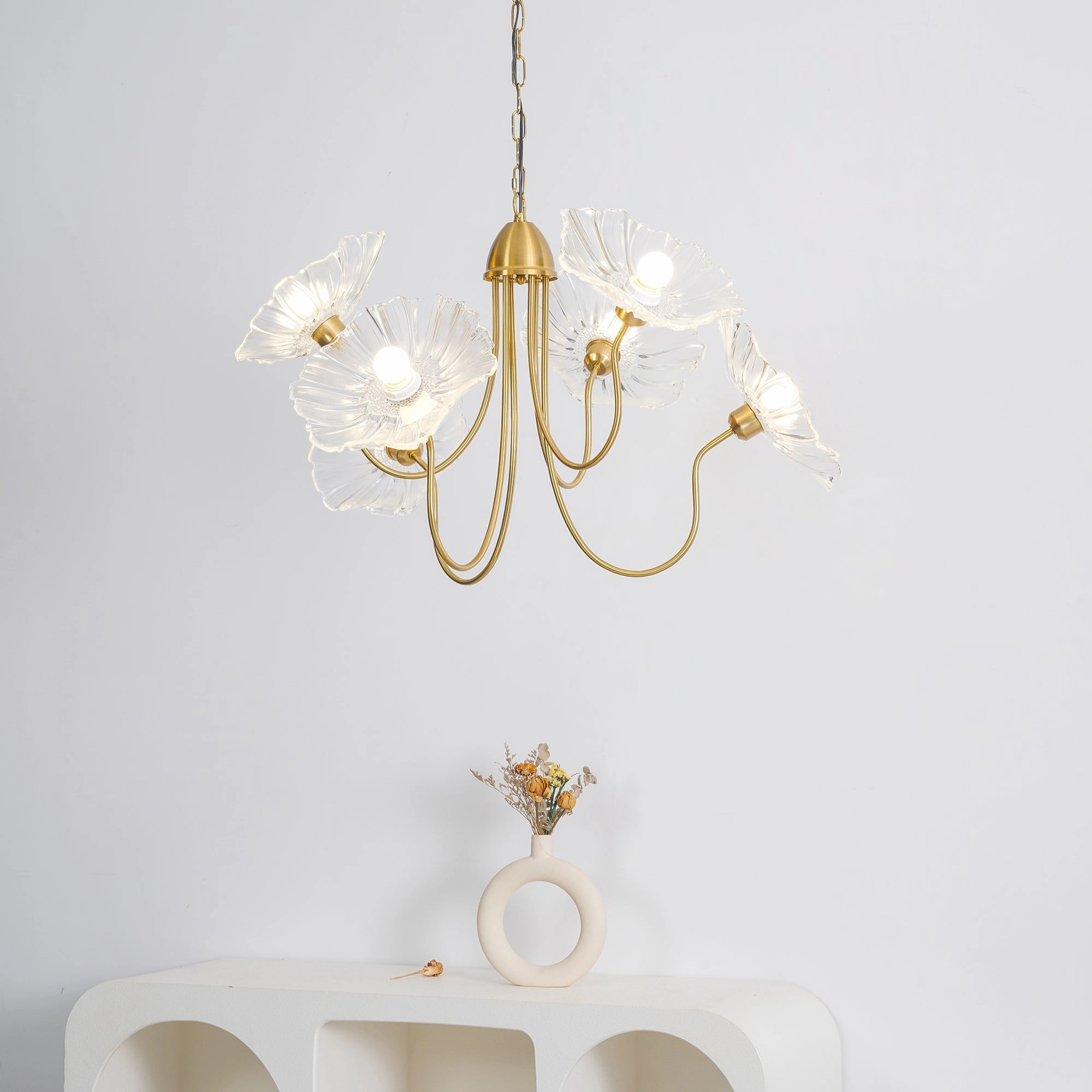 Lotus Leaf Glass Chandelier