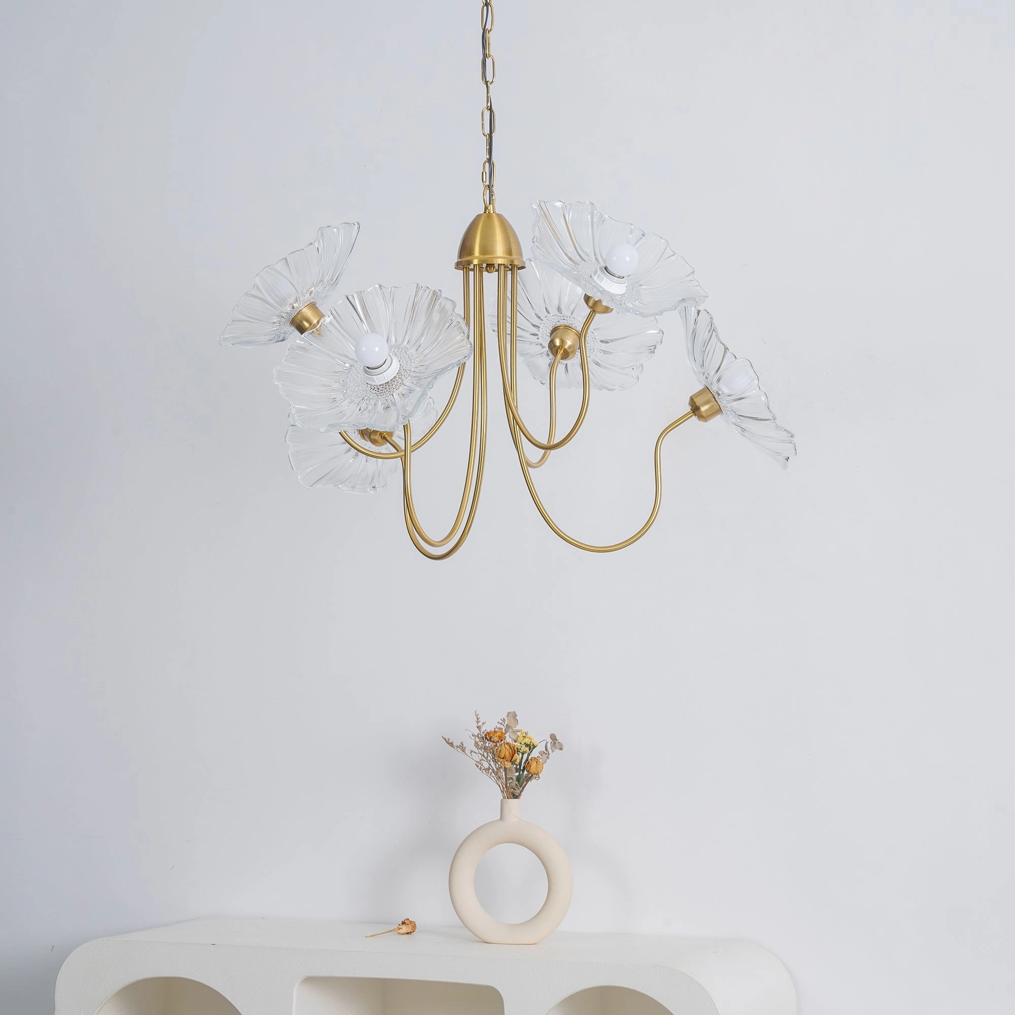 Lotus Leaf Glass Chandelier