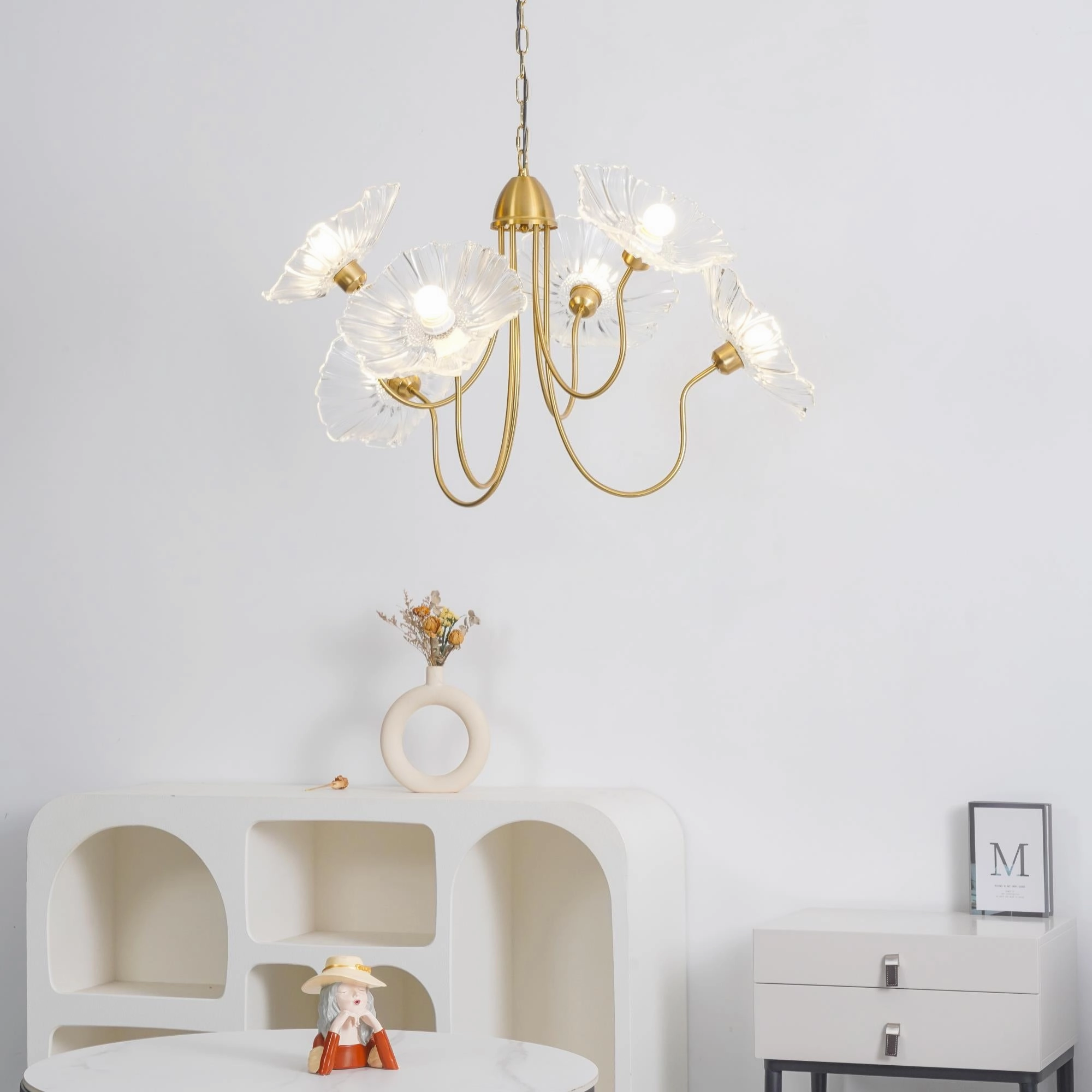 Lotus Leaf Glass Chandelier