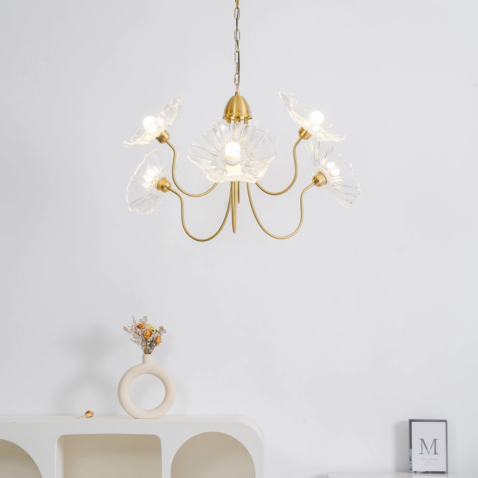 Lotus Leaf Glass Chandelier
