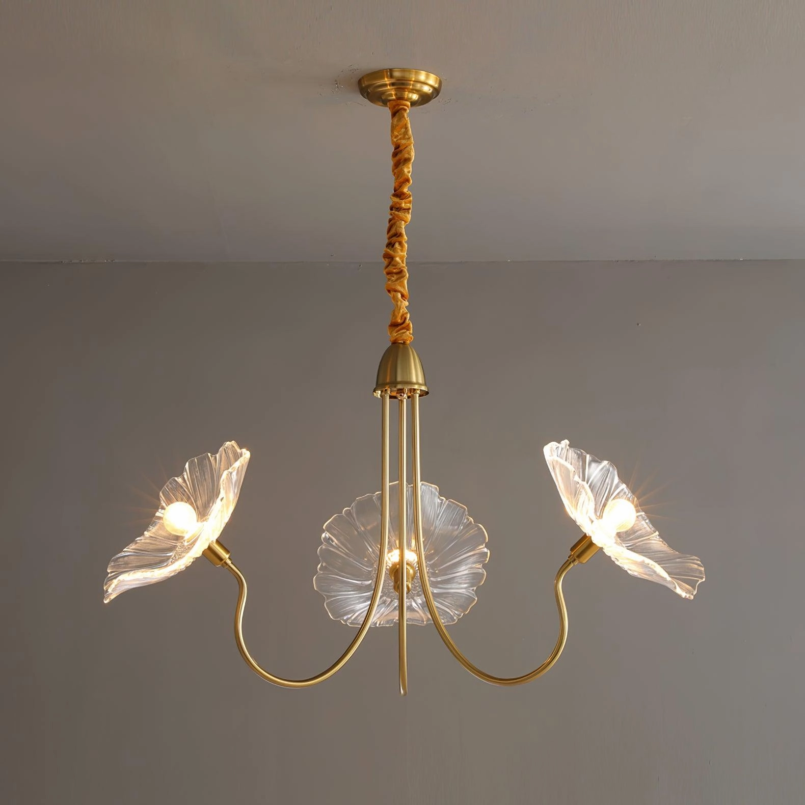 Lotus Leaf Glass Chandelier
