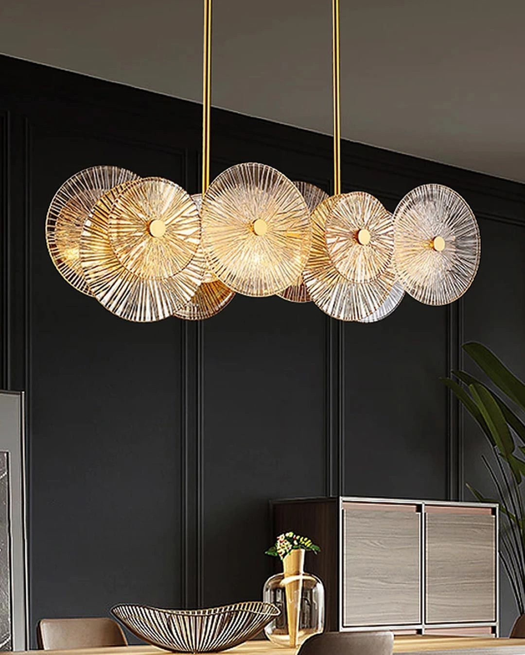 Lotus Leaves LED Chand Chandelier