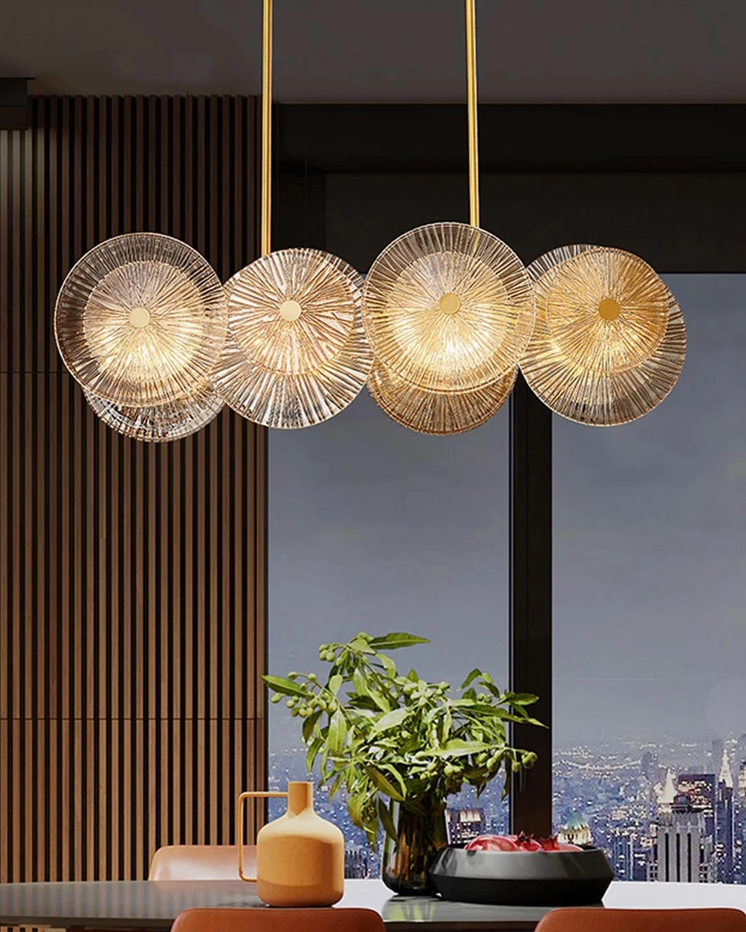 Lotus Leaves LED Chand Chandelier