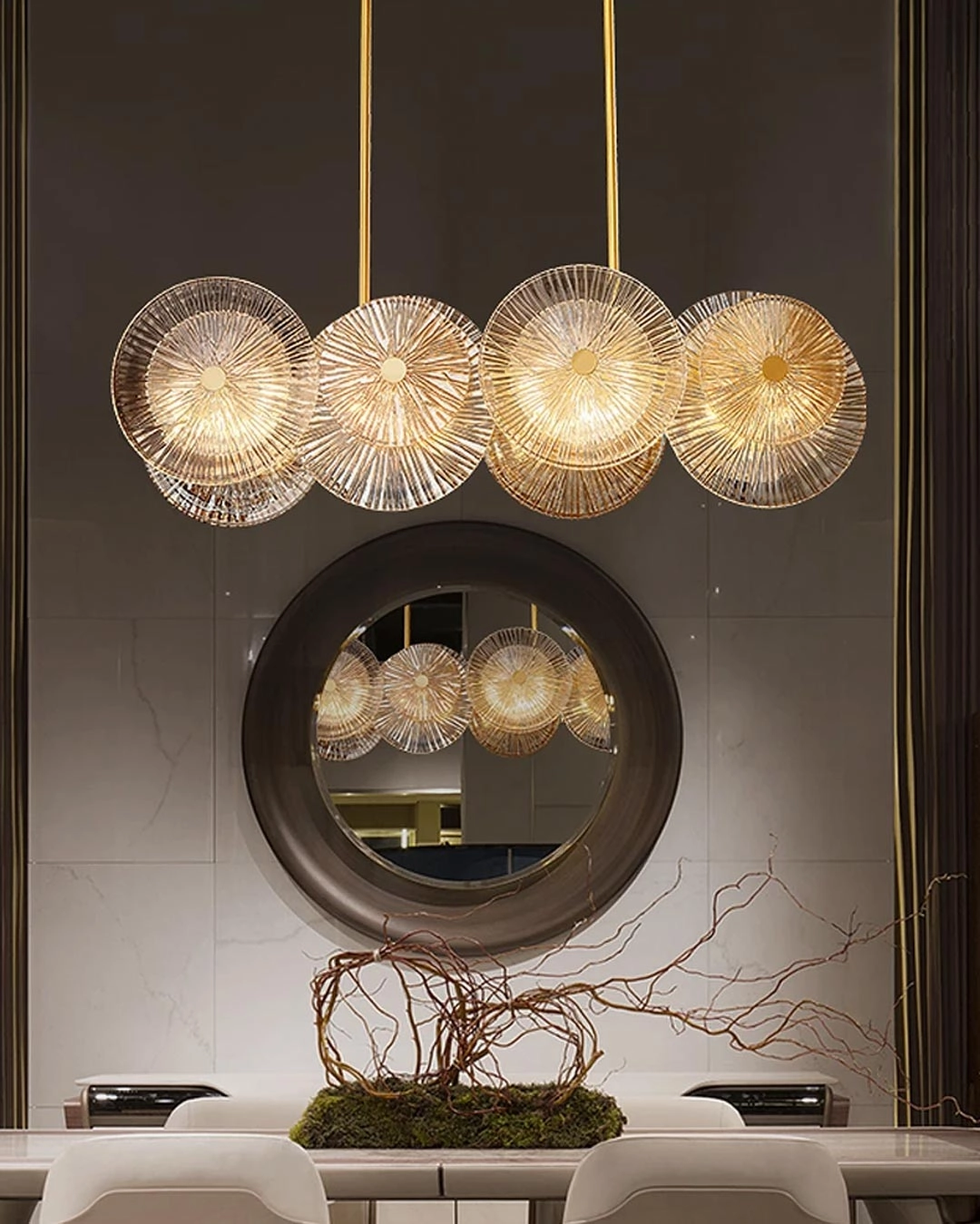 Lotus Leaves LED Chand Chandelier