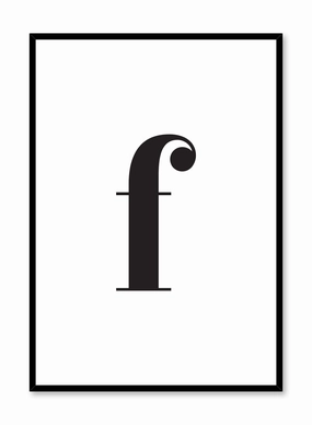 Lowercase Letter F, Posterpop culture themed posters