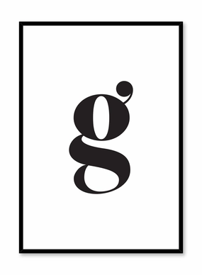 Lowercase Letter G, Posterpop culture themed posters