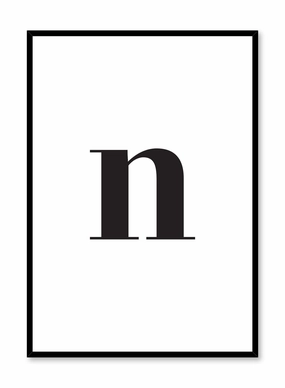 Lowercase Letter N, Posterpop culture themed posters