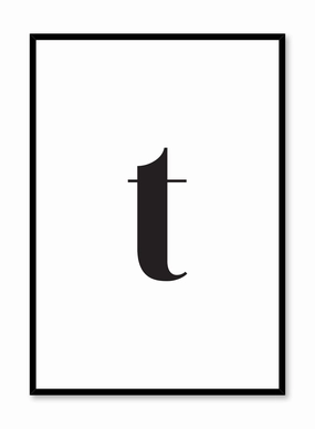 Lowercase Letter T, Posterpop culture themed posters