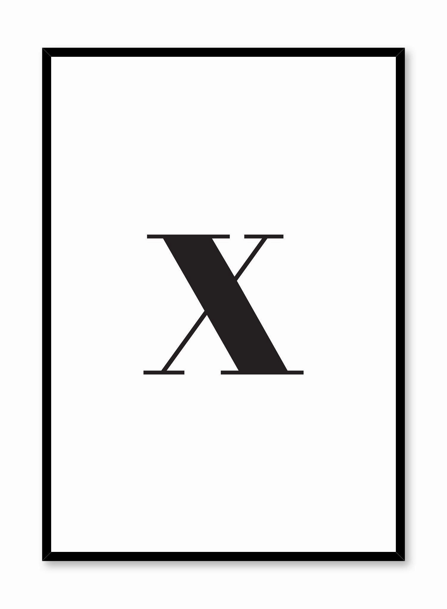 Lowercase Letter X, Posterpop culture themed posters