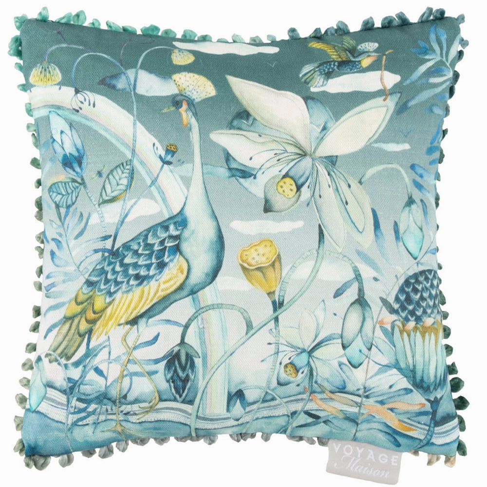 Luan Small Printed Feather Cushion Iris