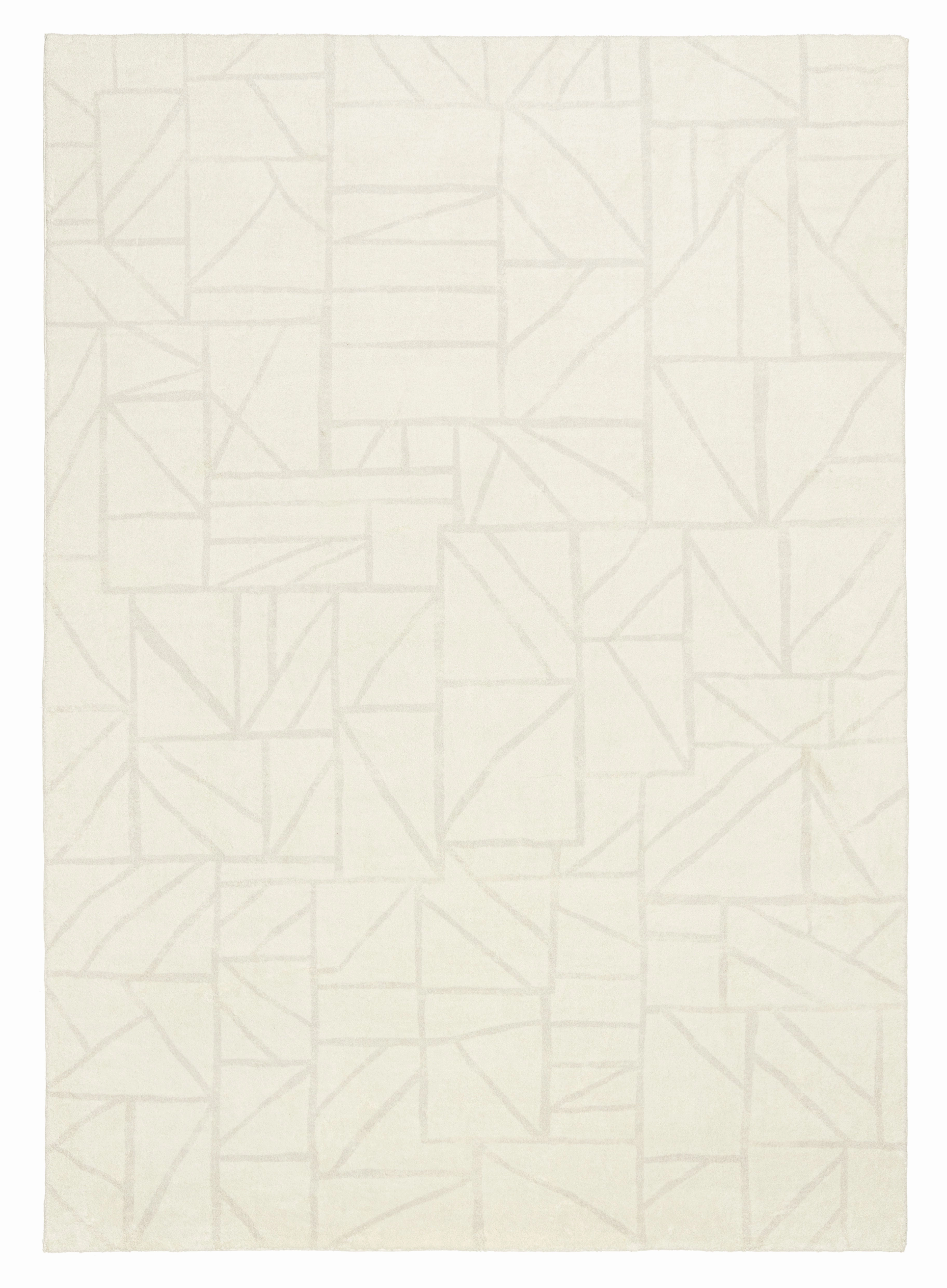 Luca Grey Cream Geometric Washable Rugmodern color block patchwork rug
