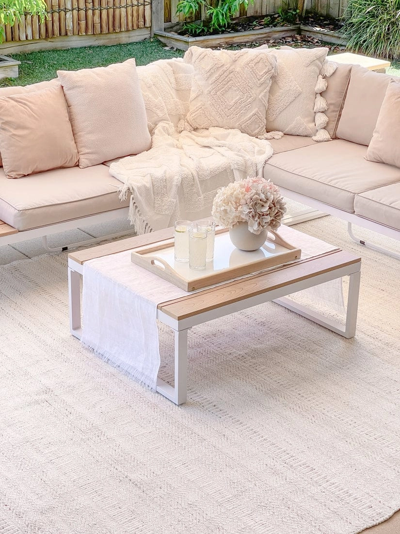 Lucinda Cream and Beige Indoor Outdoor PET Rug *NO RETURNS UNLESS FAULTY