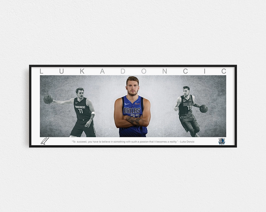 LUKA DONCIC PANORAMIC COLLAGE PRINT SIGNED FRAMED WINGShandmade souvenirs