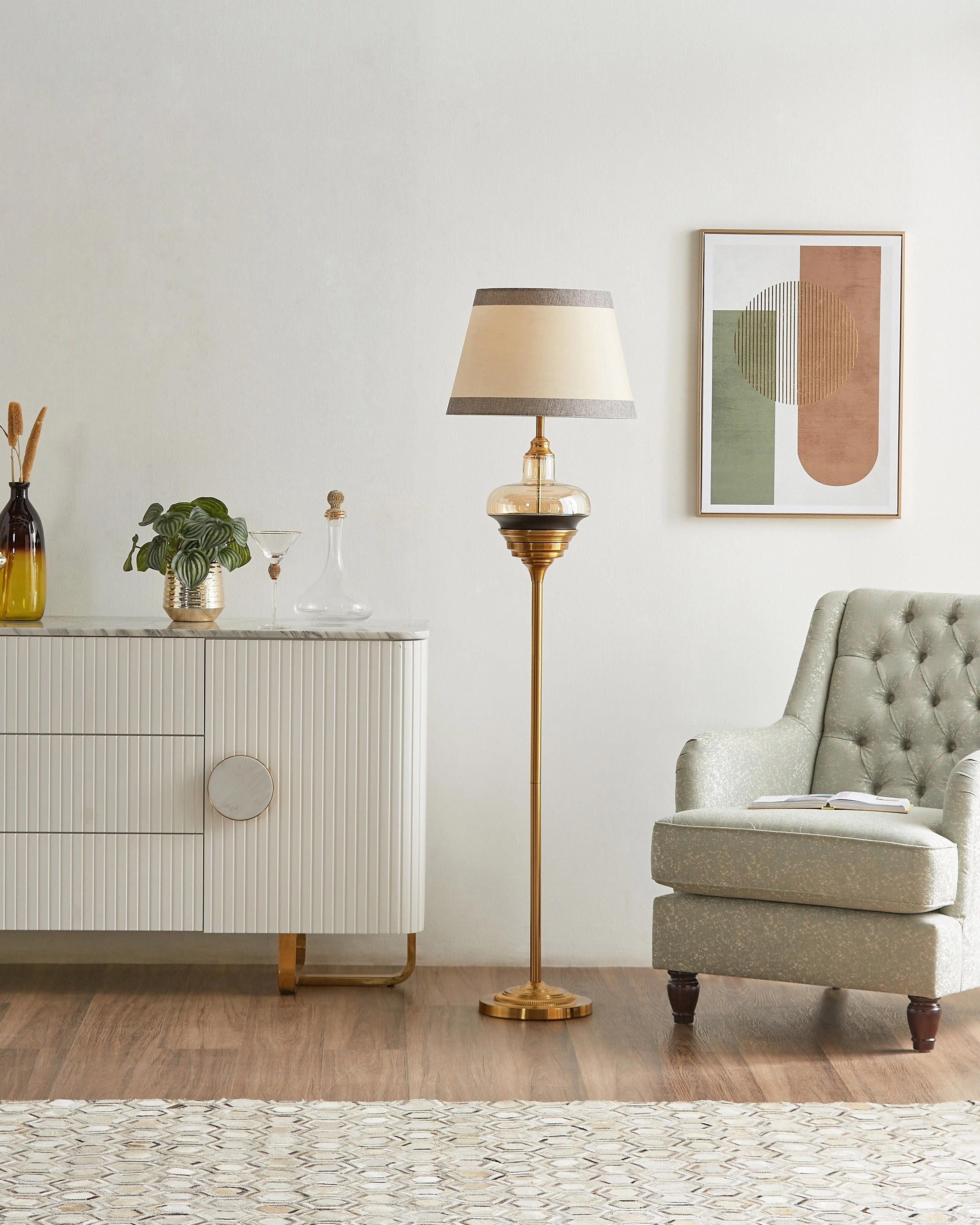 Luxe Arterior Glass Floor Lamp