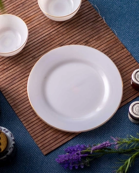 Luxe Gold Rimmed Dinner Plate - Clearmodern kitchen decor ,kitchen dinner set ,dinnerware 