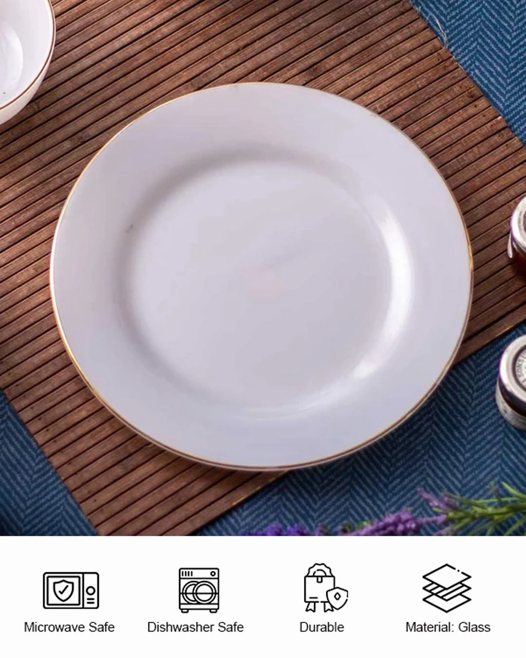 Luxe Gold Rimmed Dinner Plate - Clear