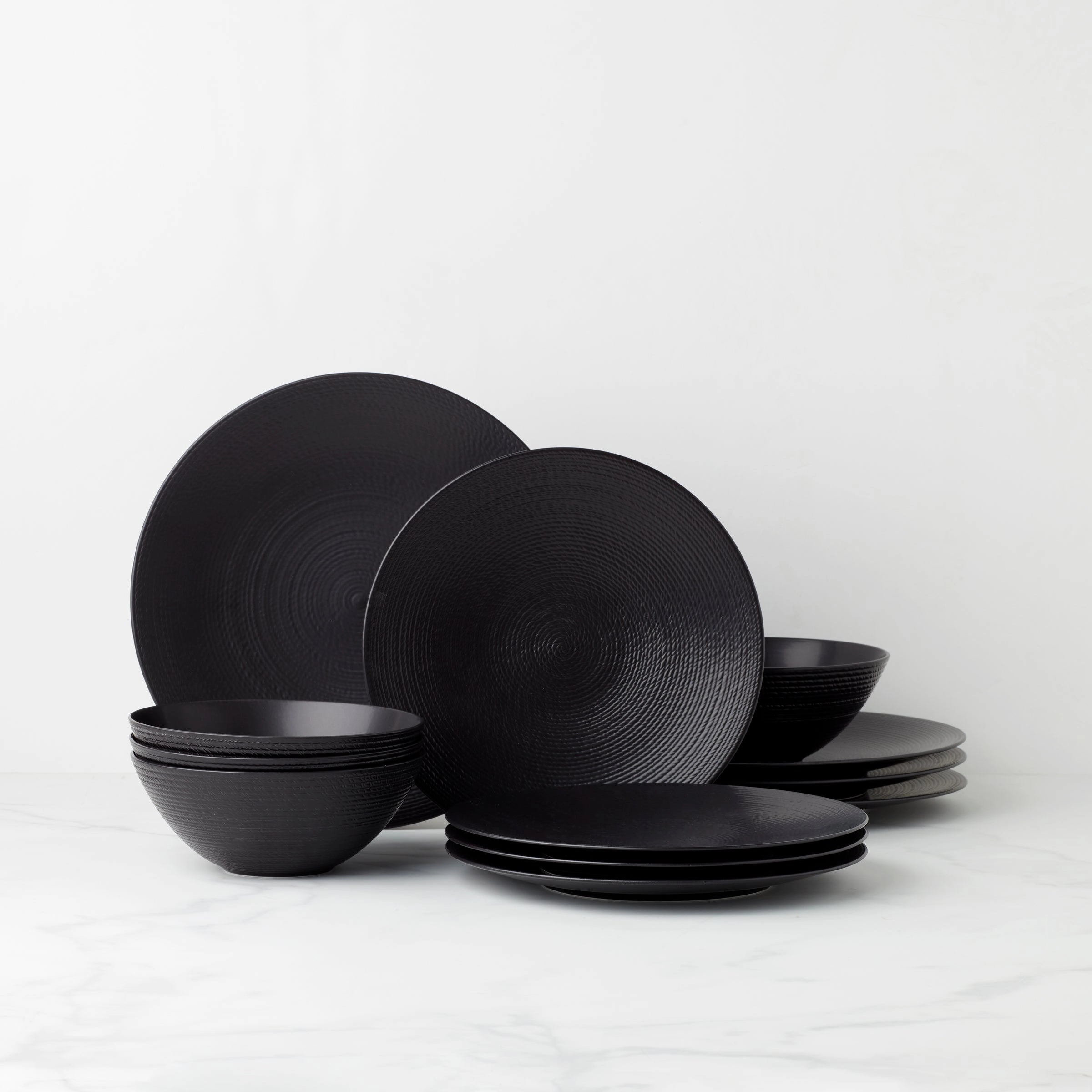 LX Collective Black 12-Piece Dinnerware Setmodern kitchen decor ,kitchen dinner set ,dinnerware 