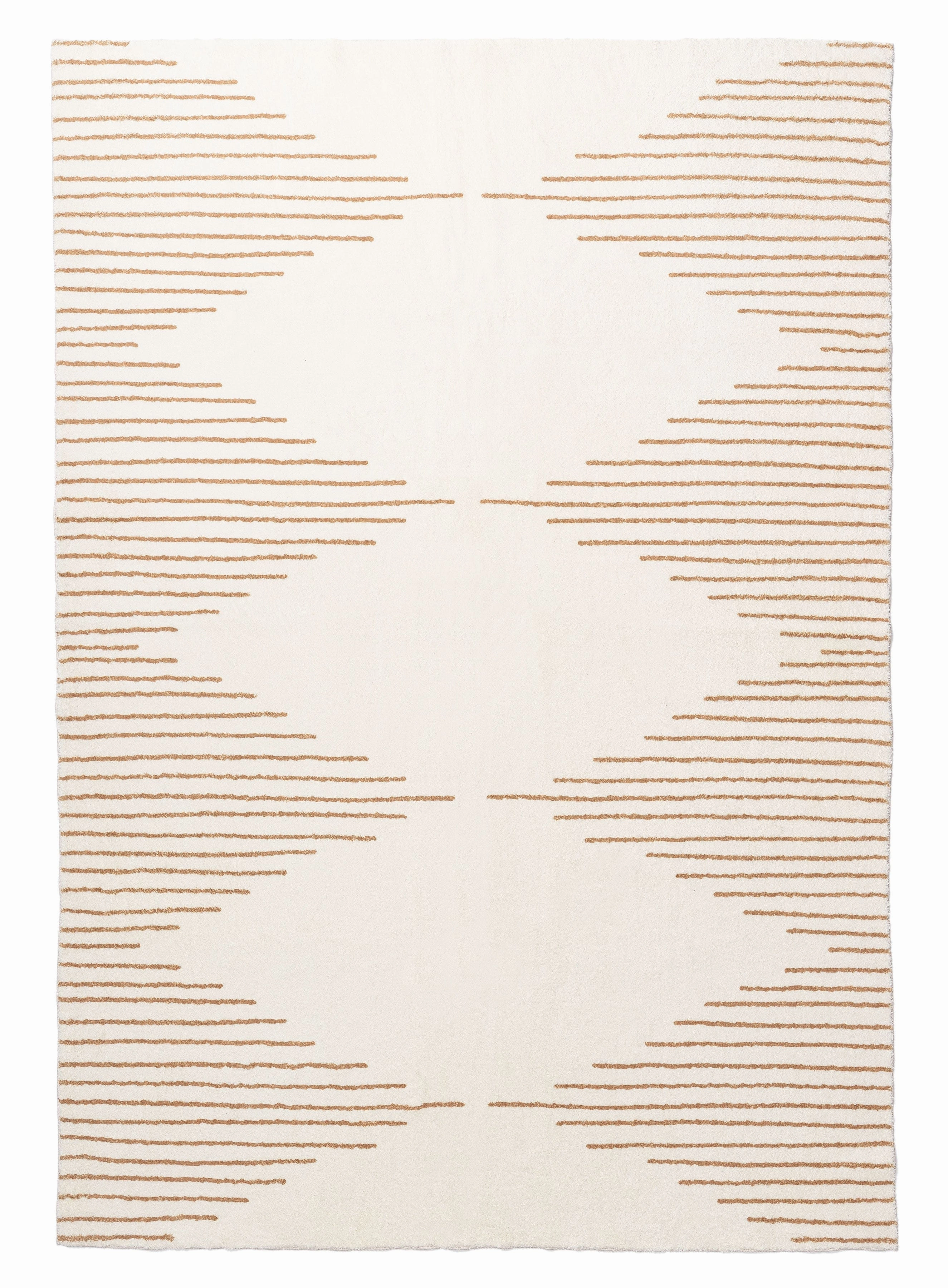 Lyra Ivory and Brown Diamond Stripe Washable Rugmodern color block patchwork rug