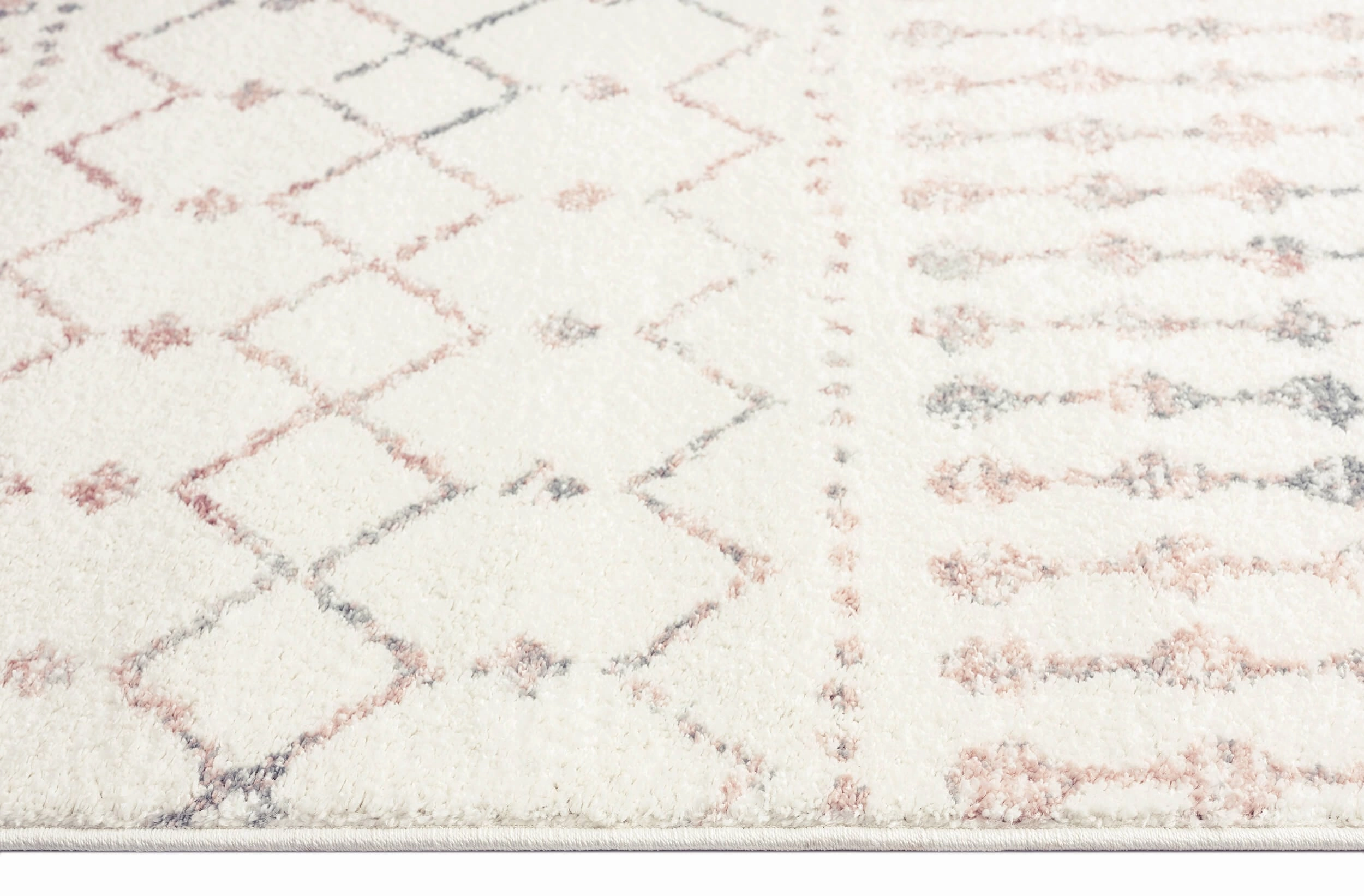 Maggie Pink and Grey Tribal Diamond Rug