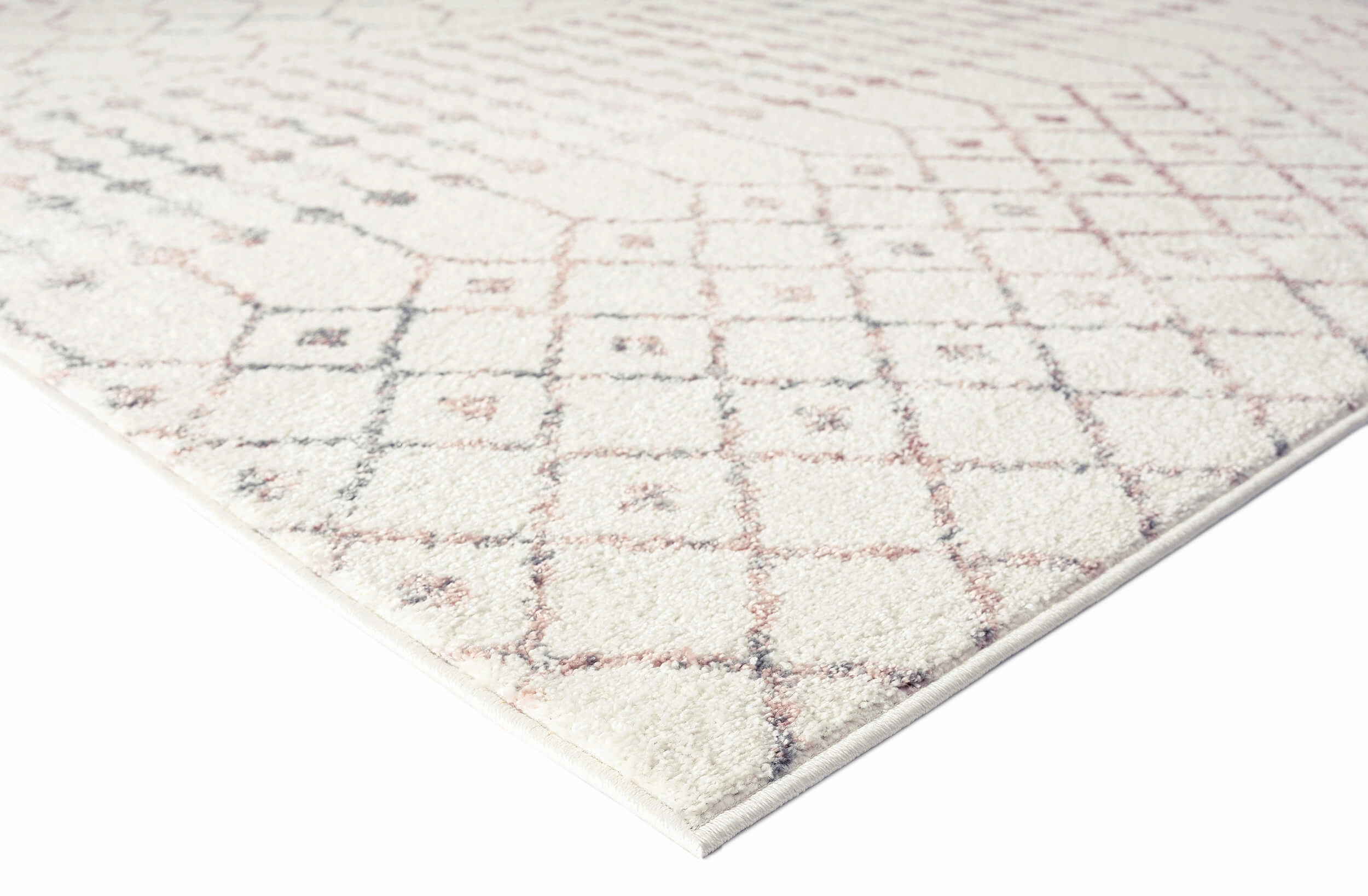 Maggie Pink and Grey Tribal Diamond Rug