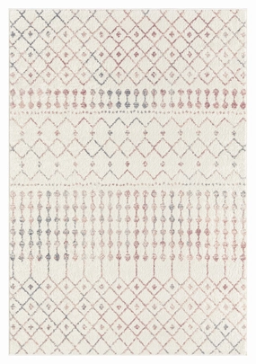 Maggie Pink and Grey Tribal Diamond Rugmodern color block patchwork rug