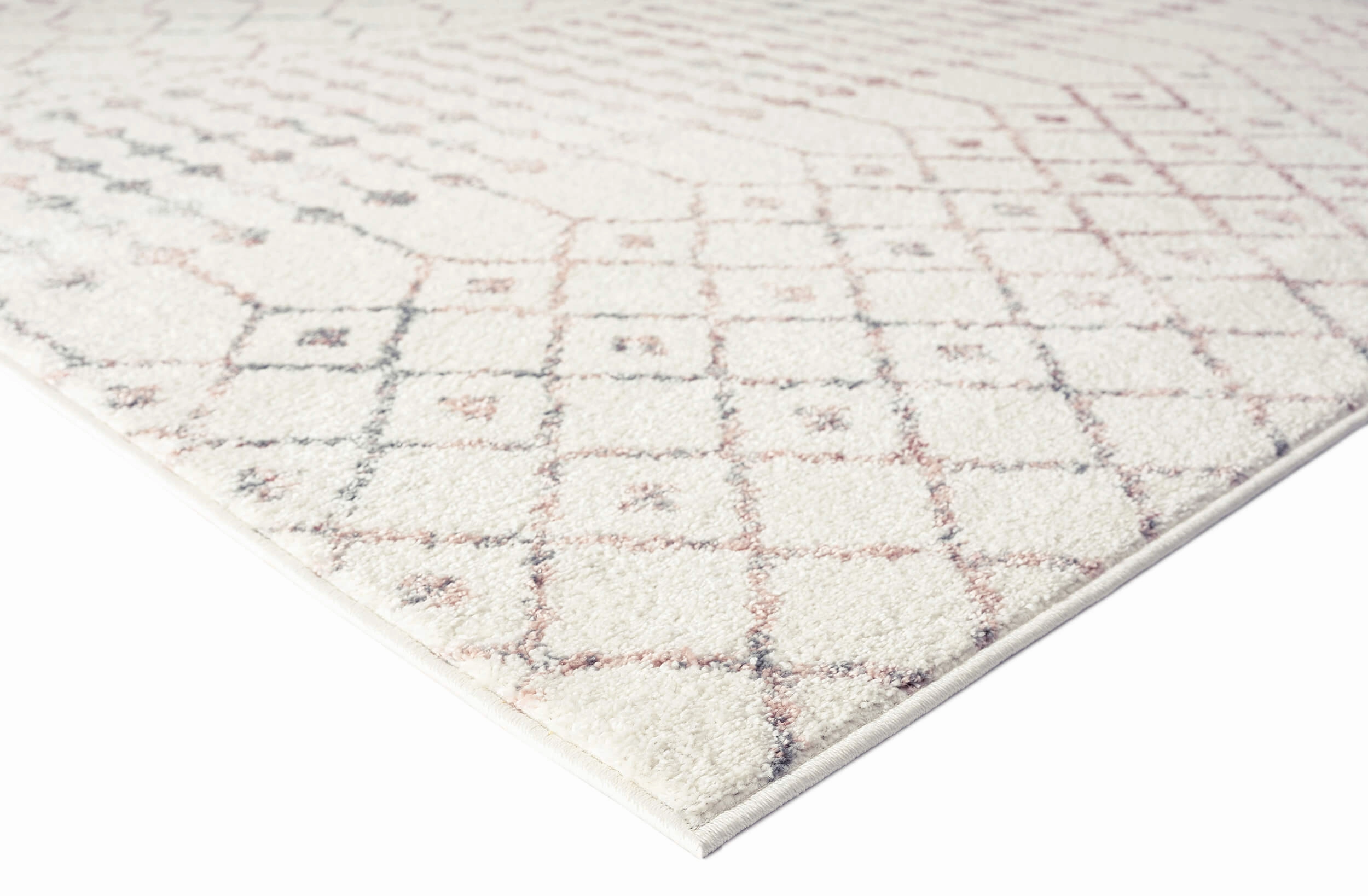 Maggie Pink and Grey Tribal Diamond Rug