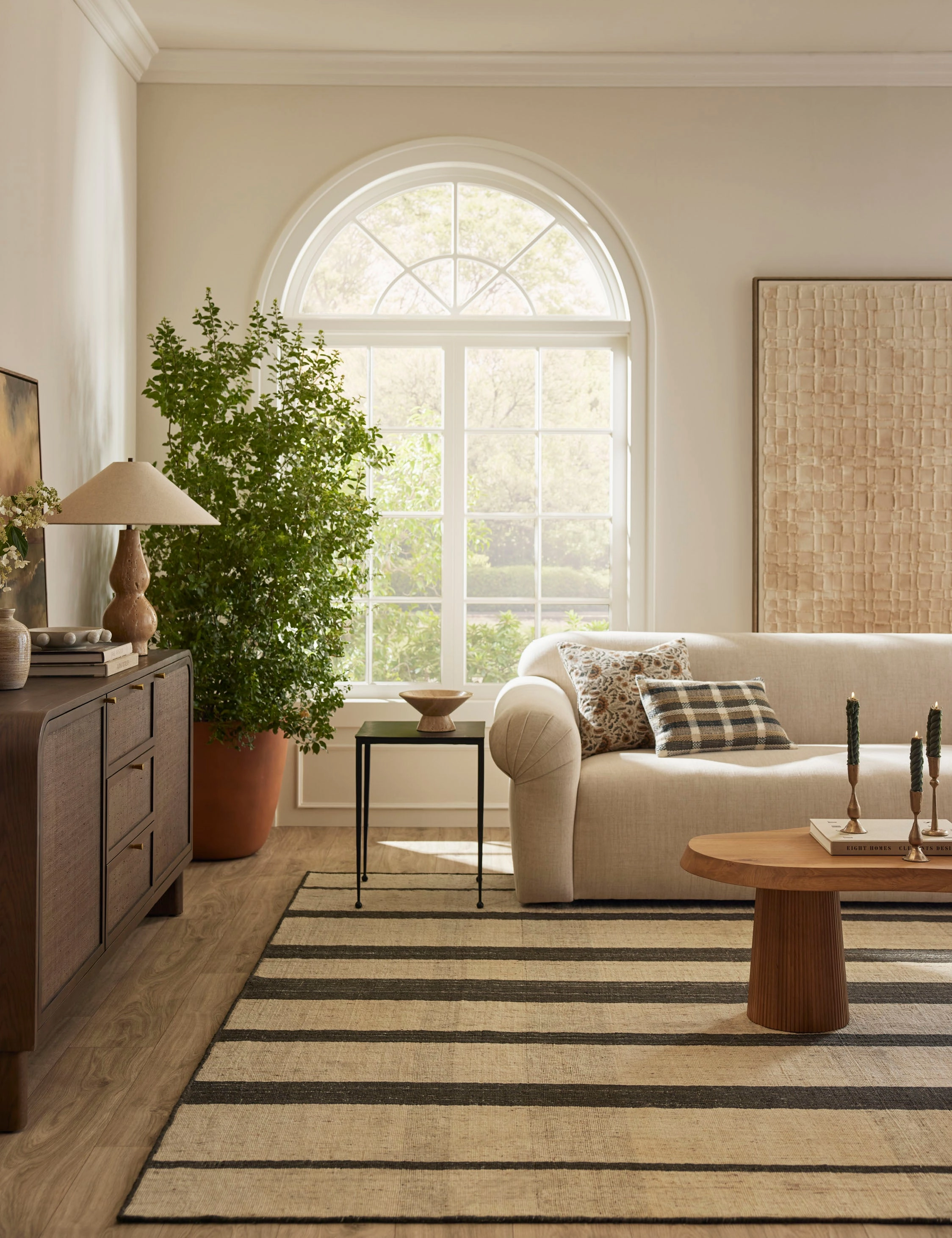 Maida Handwoven Wool-Blend Rugmodern color block patchwork rug