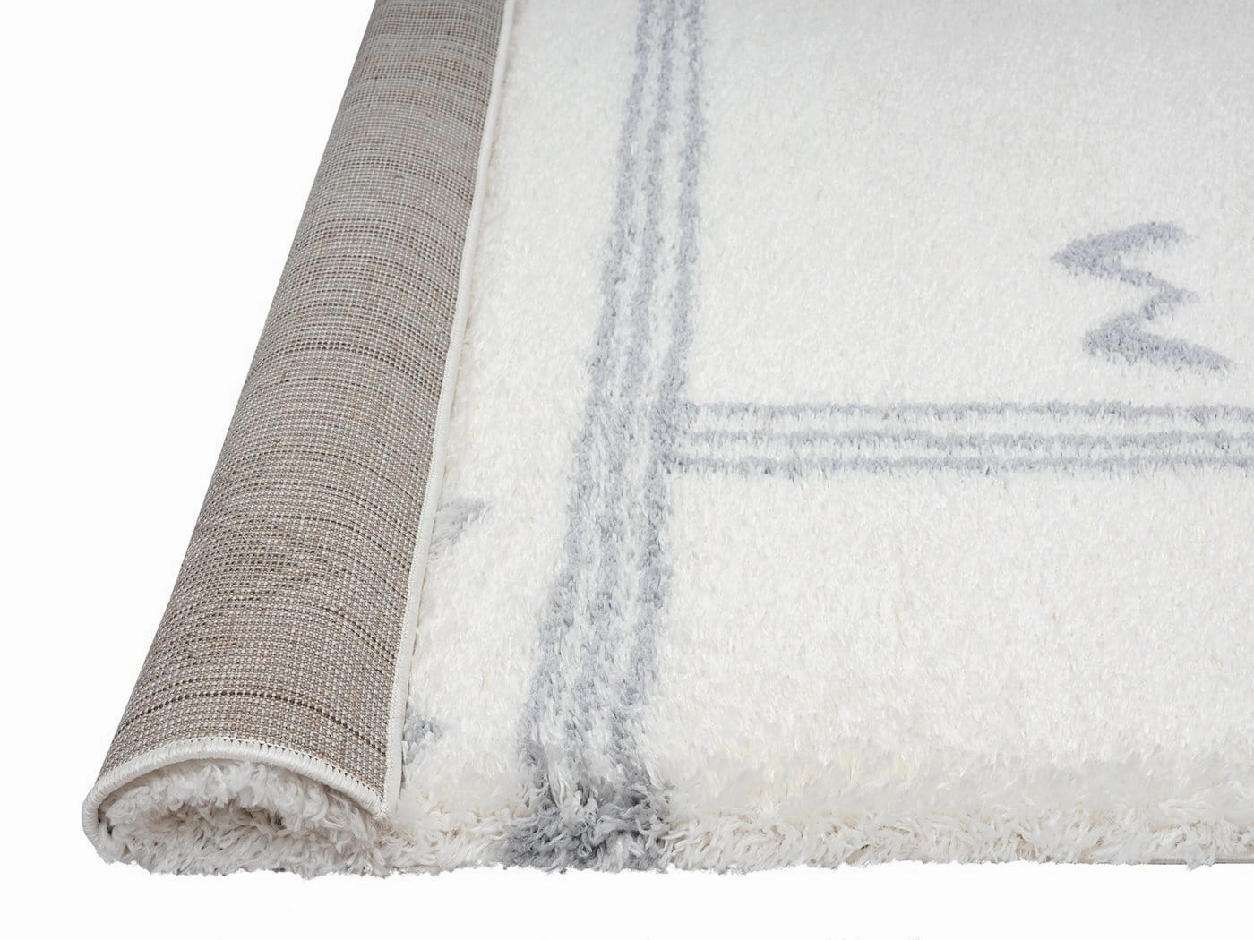 Makara Ivory And Grey Tribal Shag Rug *NO RETURNS UNLESS FAULTY