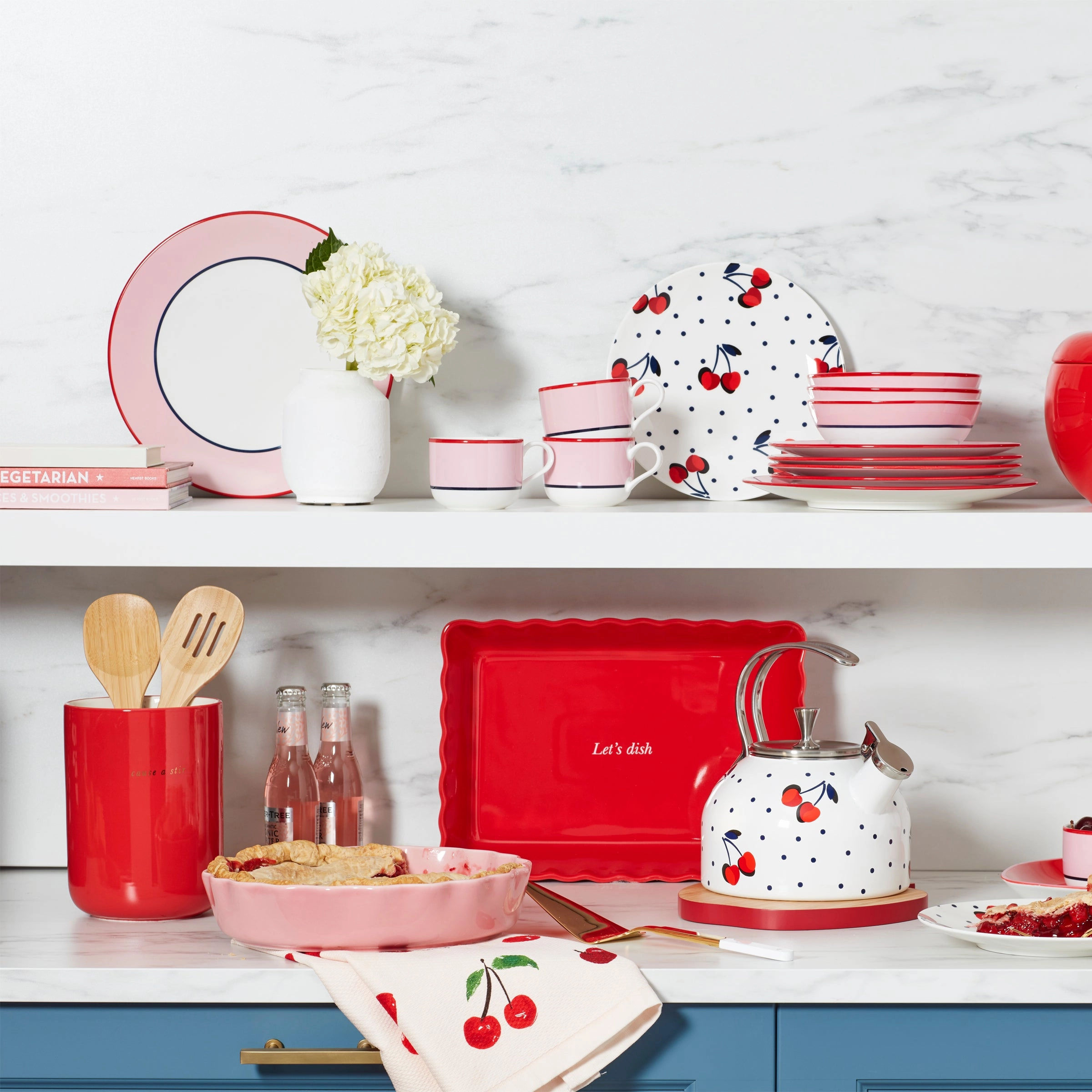 Make It Pop 12-Piece Dinnerware Set - Pink/Navy