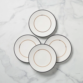 Make It Pop Accent Plates - Set of 4 - Black/Goldmodern kitchen decor ,kitchen dinner set ,dinnerware 