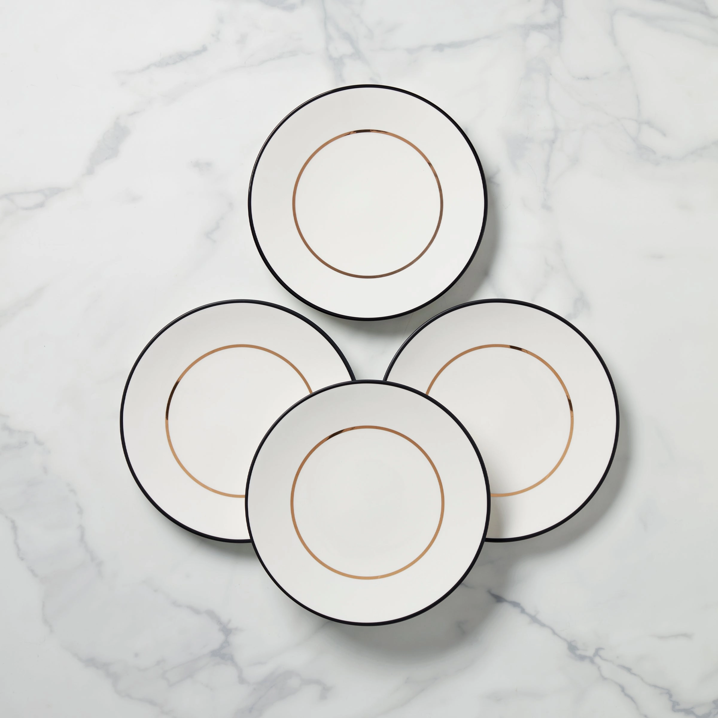 Make It Pop Accent Plates - Set of 4 - Black/Goldmodern kitchen decor ,kitchen dinner set ,dinnerware 