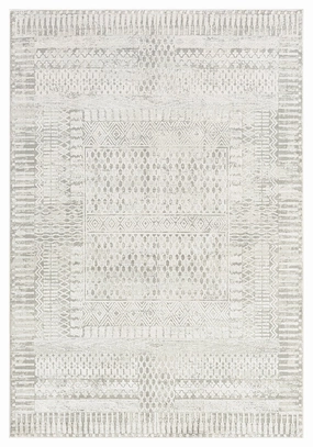 Makeda Ivory and Grey Distressed Tribal Rug *NO RETURNS UNLESS FAULTYmodern color block patchwork rug