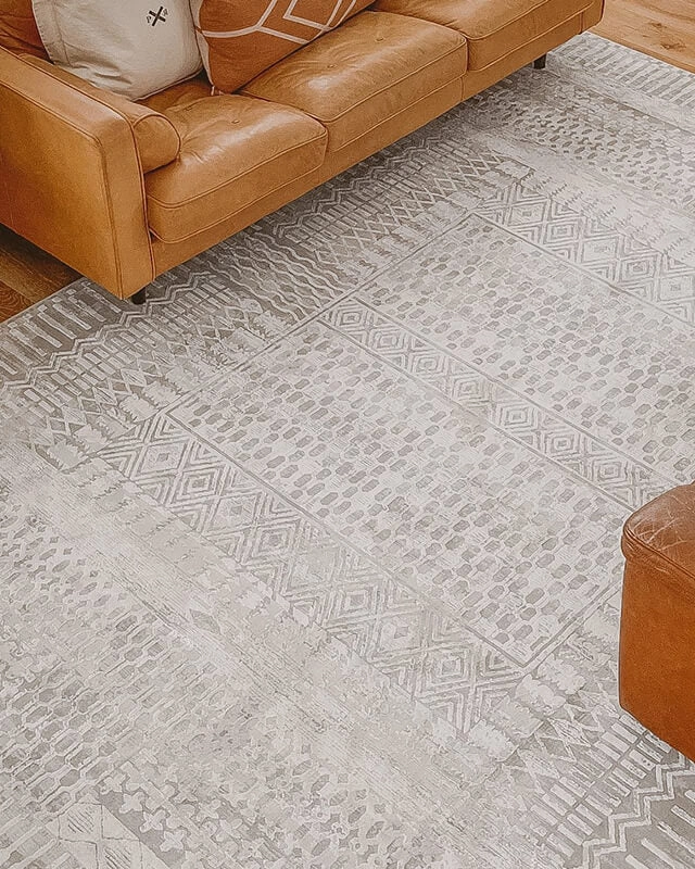 Makeda Ivory and Grey Distressed Tribal Rug *NO RETURNS UNLESS FAULTY