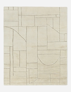 Maleena Hand-Knotted Wool Rugmodern color block patchwork rug