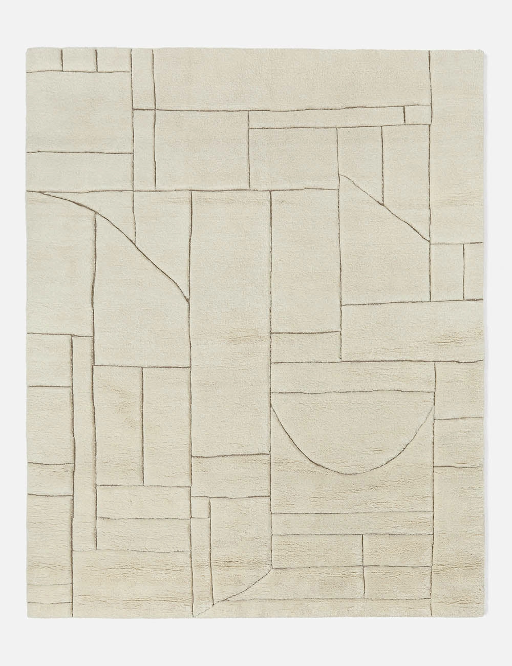 Maleena Hand-Knotted Wool Rugmodern color block patchwork rug