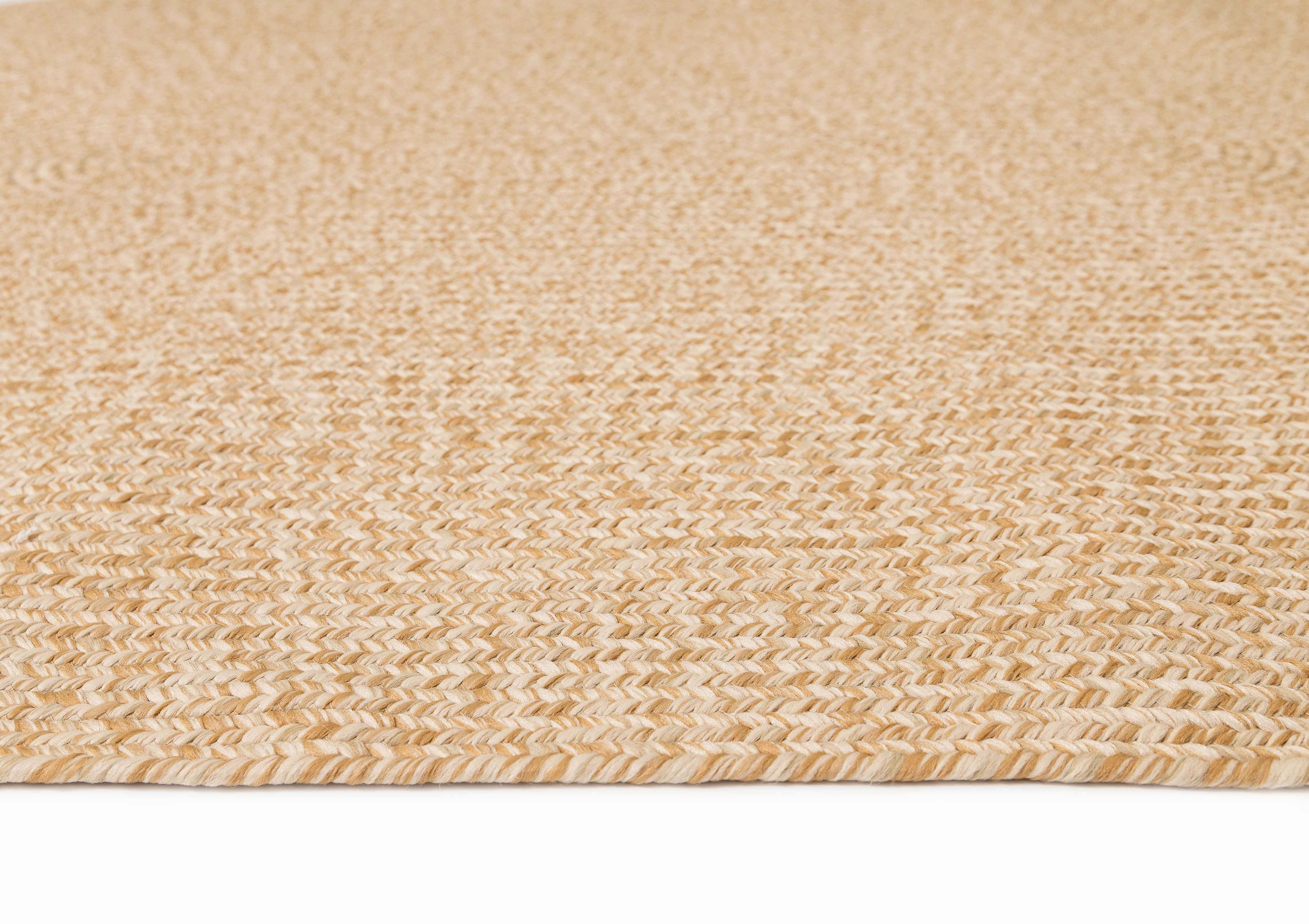 Malia Beige Braided Flatweave Indoor Outdoor Oval Rug