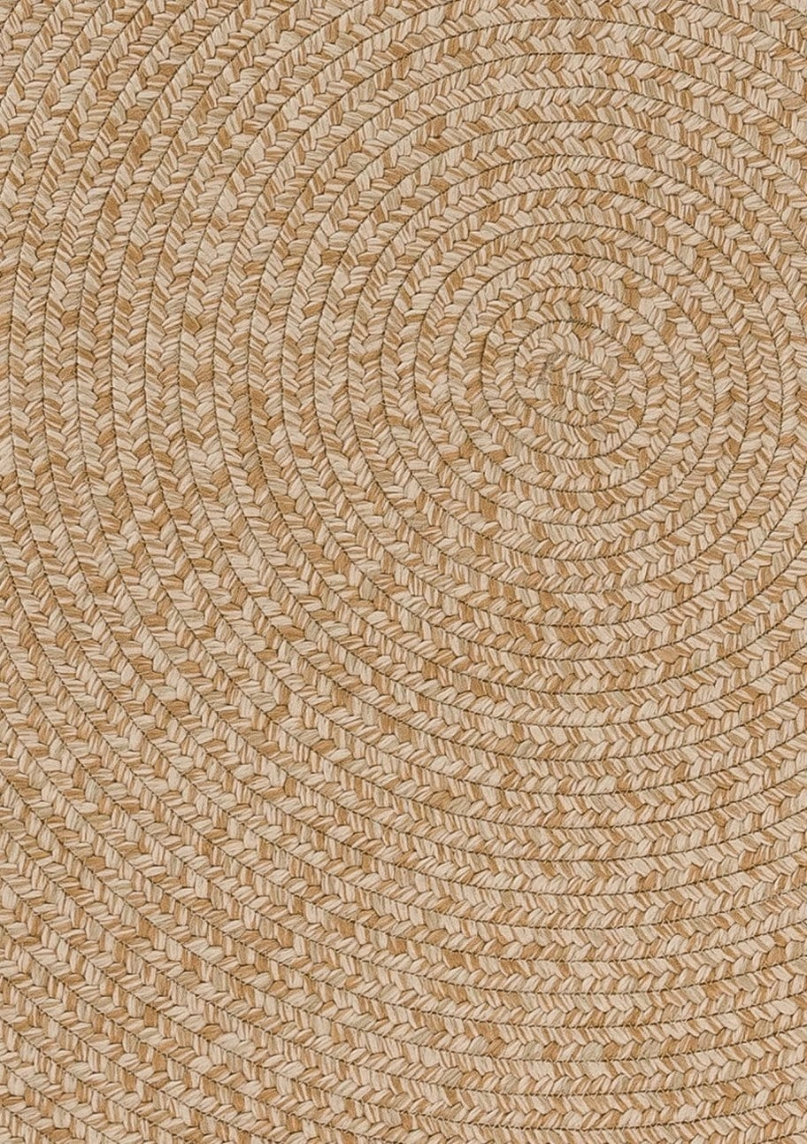 Malia Beige Braided Flatweave Indoor Outdoor Round Rug