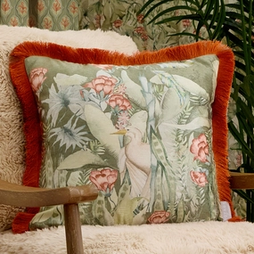 Mangrove Fringed Velvet Cushion Mossbedding sets ,throw blankets 