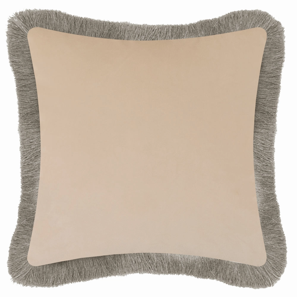 Mangrove Fringed Velvet Cushion Moss